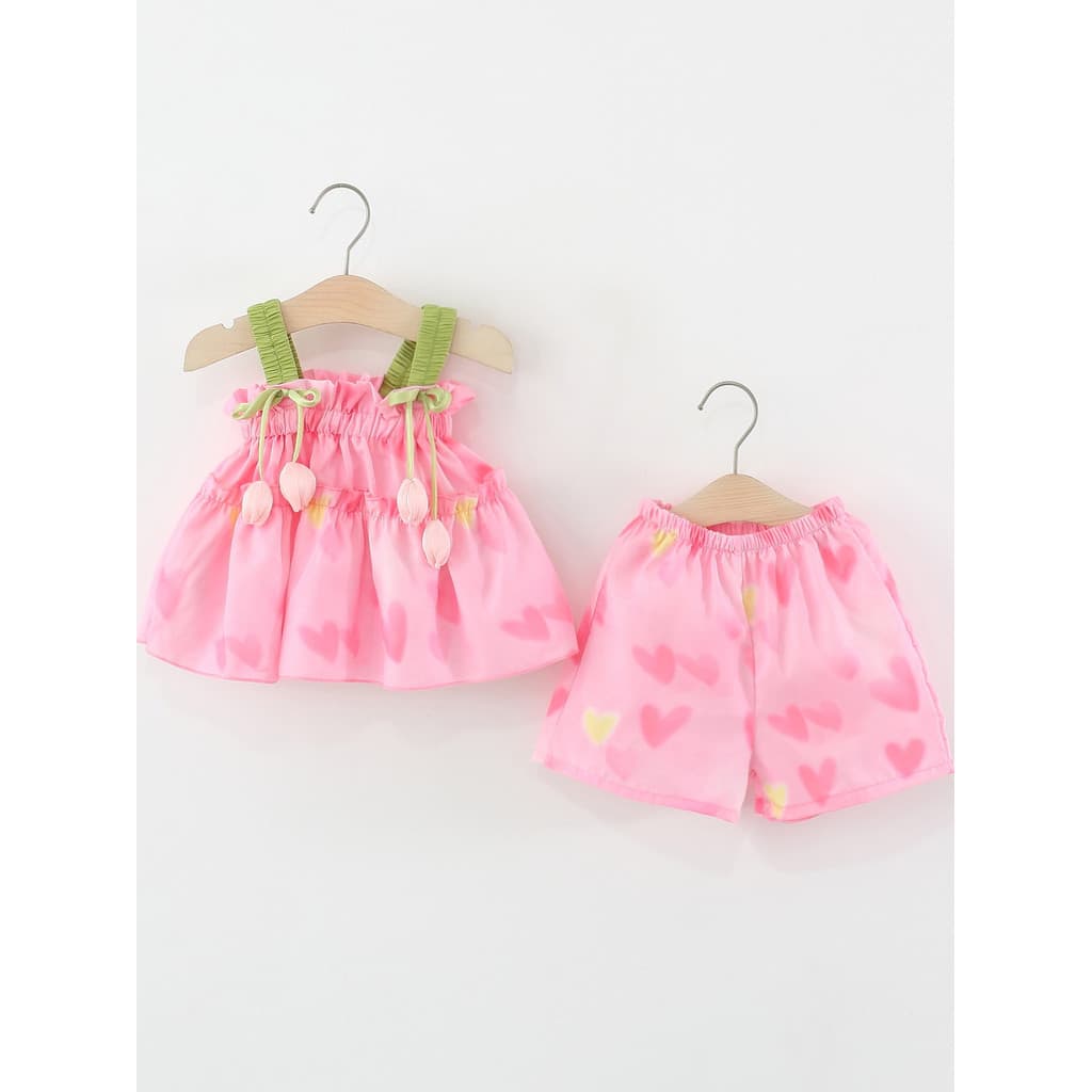 Crianças roupas infantis ternos para meninas verão roupas infantis do bebê roupas de verão tulipa camisola Shorts terno