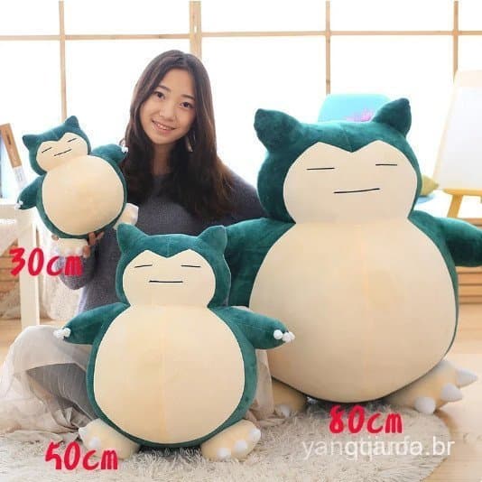 Snorlax de Pelúcia 50 cm 25 cm Travesseiro Almofada Fofo Gordo Gordinho Dorminhoco Dormir Brinquedo Crianças Pre