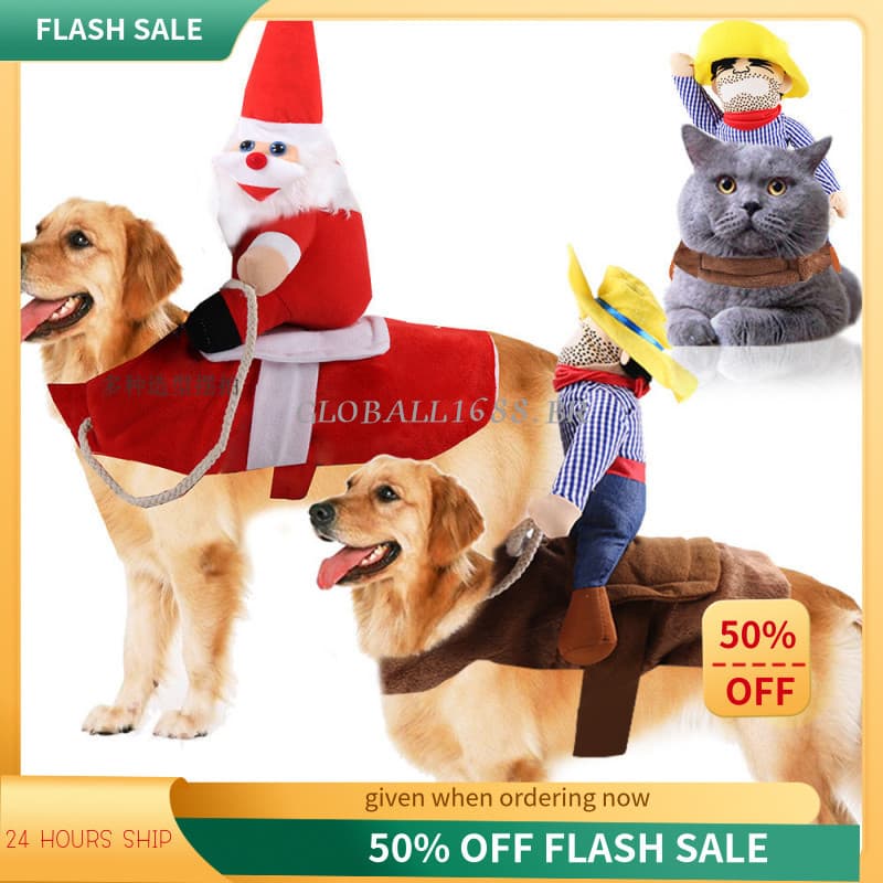 {Estoque pronto} roupas para cães grandes, suprimentos para animais de estimação, fantasia de equitação, papai noel, rou
