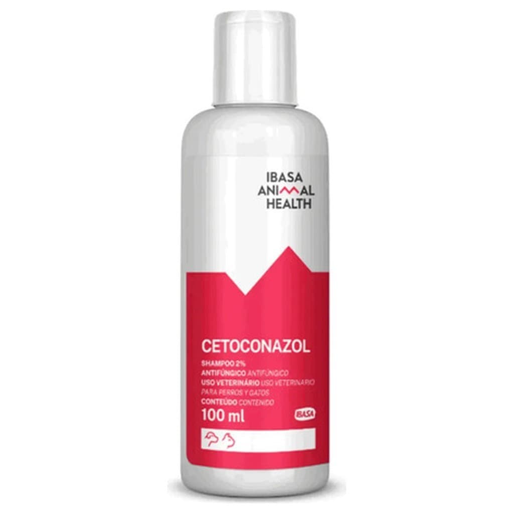 Ibasa Cetoconazol Shampoo 2% Animal Health 100ml Antifúngico Cães Gatos Pele Pelos Unhas Malassezia Dermatofitose