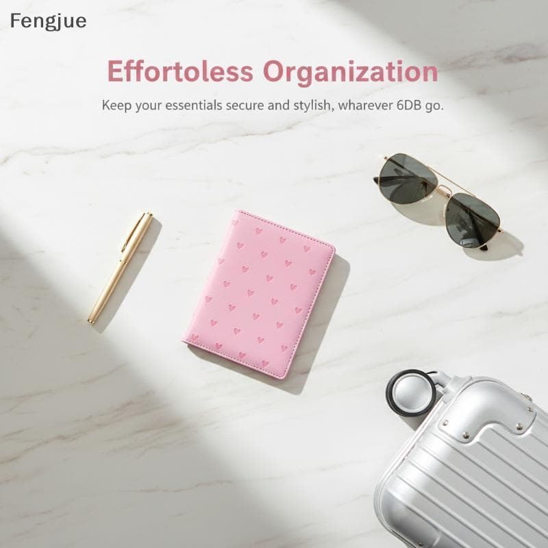 Fengjue Love Print PU Couro Porta-Passaporte Capa Protetora De Viagem Carteira Fina Perfeita Para Uso Em Férias E BR
