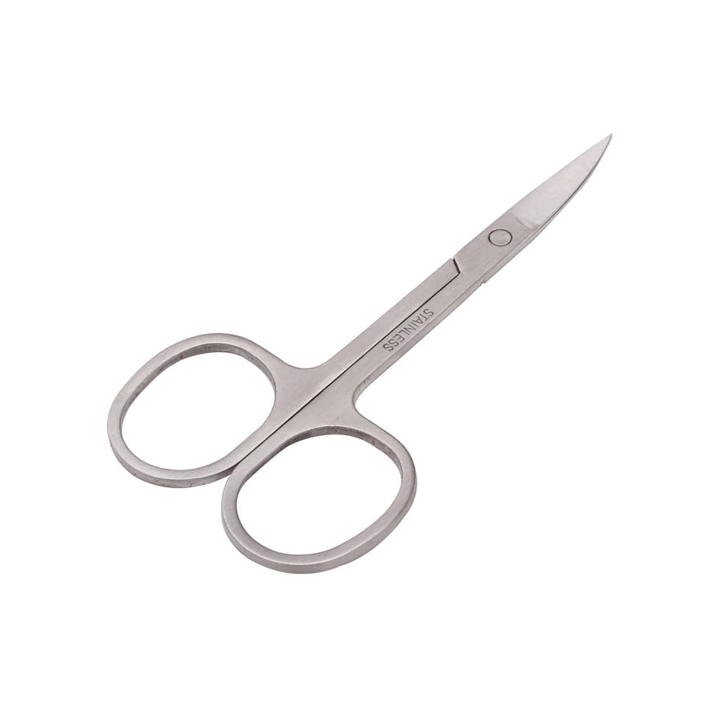 Tesoura pontiaguda de aço inoxidável, tesoura para aparar sobrancelhas, cabelo do nariz, cabeça redonda, tesoura de bele