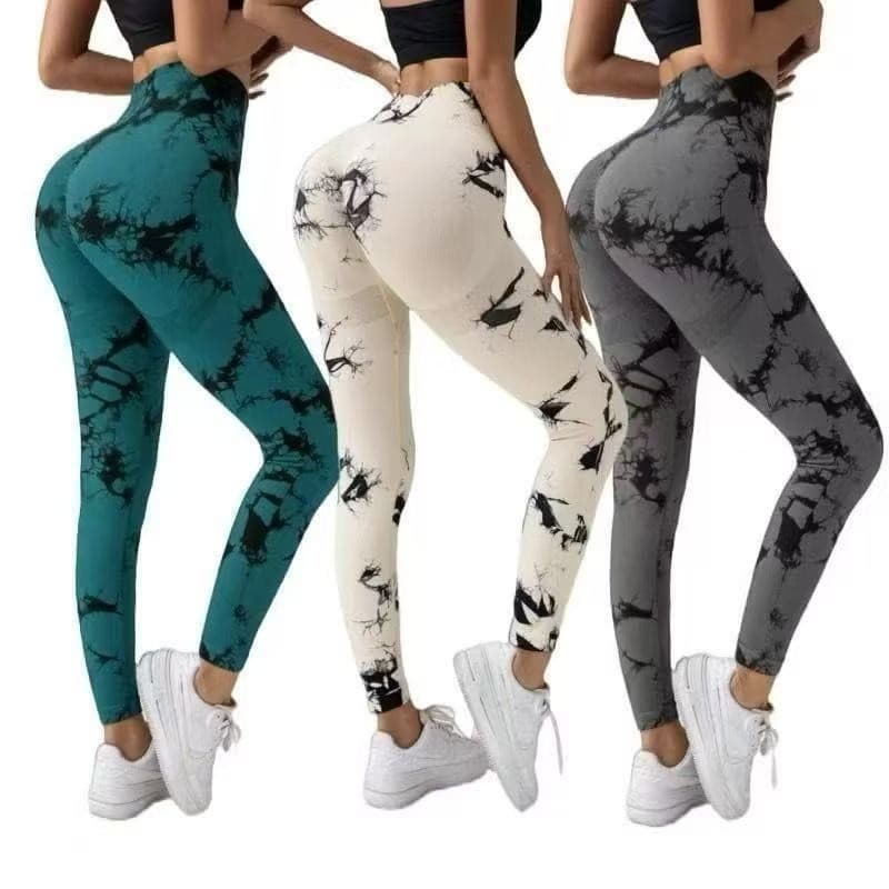 Calça Legging Tie Dye Esportiva Academia Levanta Empina Bumbum Sem Costura