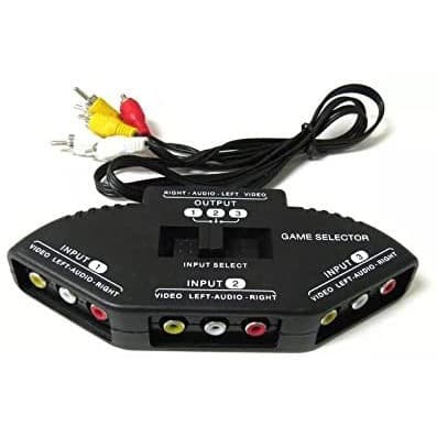 Chave Seletora de Audio Video - Chaveador Cabo Rca av com 3 saidas