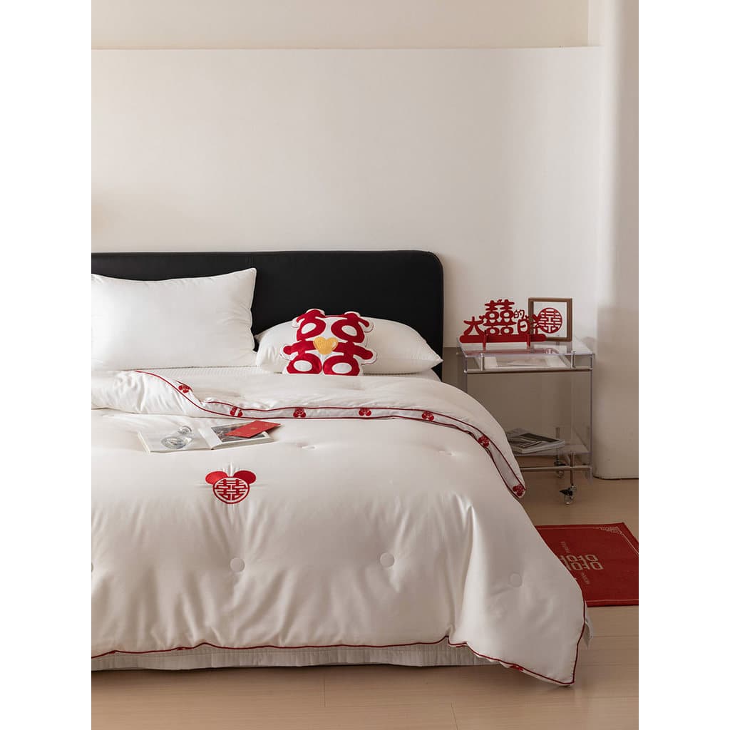 Roland têxteis para casa 20% colcha de seda amoreira núcleo preparação de casamento cama palavra feliz colchão primavera