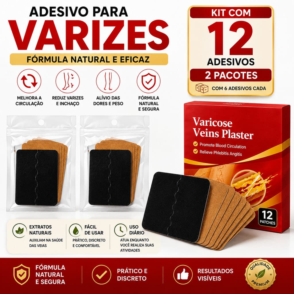 Patches para os Vasinhos das Pernas | 12 unidades com óleo de cártamo e gengibre | Pele macia e conforto para varizes