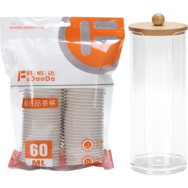 Conjunto De Xícaras De Chá Kung Fu Descartáveis De 100 Peças Com Rack De Armazenamento Transparente , Mini Tradicionais