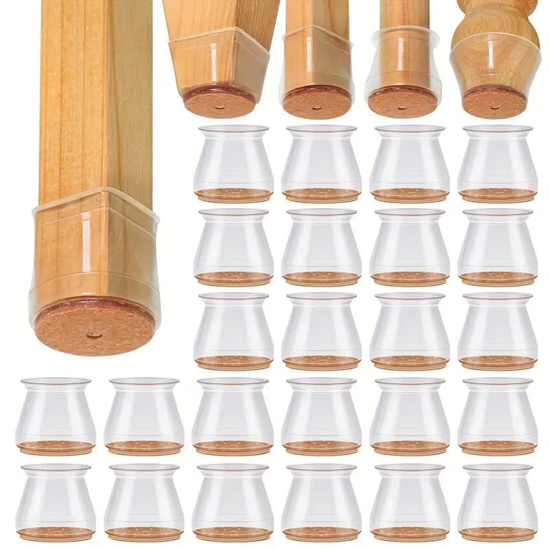 Protetores Silenciosos Para Pernas De Cadeira De silicone , Mesa Elástica Antiderrapante Espessada E Resistente Ao Desga