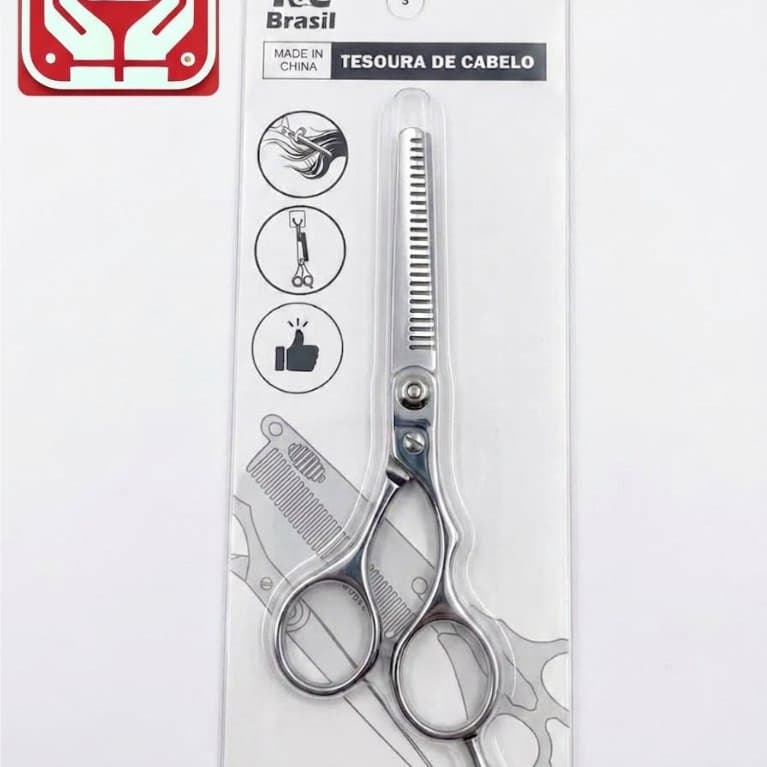 Tesoura de Desbaste Doméstica de 15 cm – Tesoura de Texturização e Desbaste de Cabelo com Dentes Finos