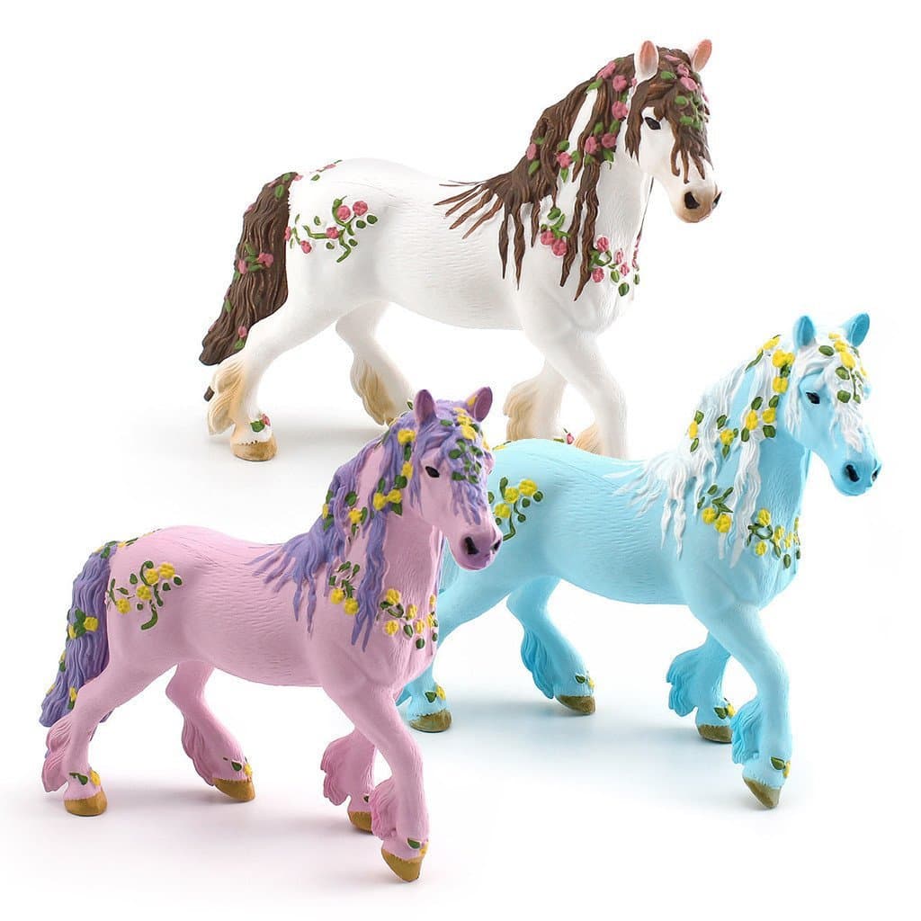 Modelo de Simulação de Criatura Mítica, Cavalo Elfo Florido, Brinquedo Educativo Estático Decorativo para Crianças