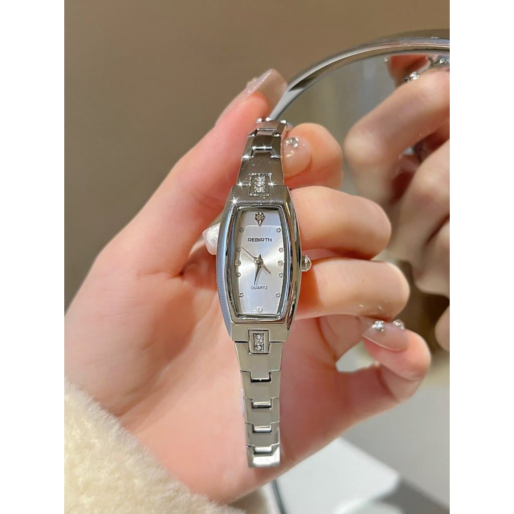 relogio feminino relogio feminino pequeno delicado Jini Shiman relógio feminino ins luz luxo nicho tungstênio aço diaman