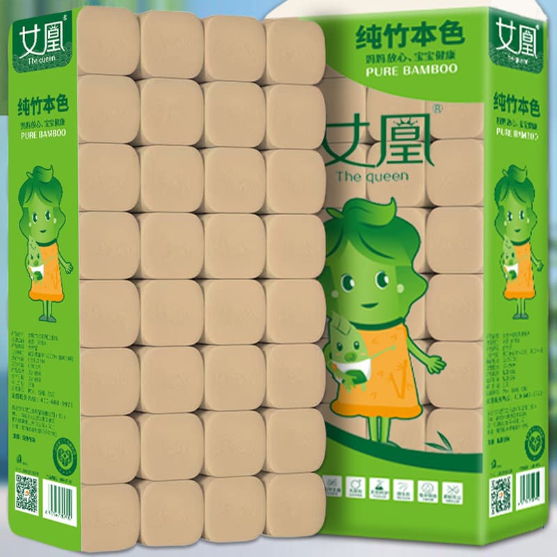 Feminino Phoenix 5kg Polpa de Bambu Cor Natural Coreless Rolo de Papel Higiênico Papel Higiênico Toalha de Papel Domésti