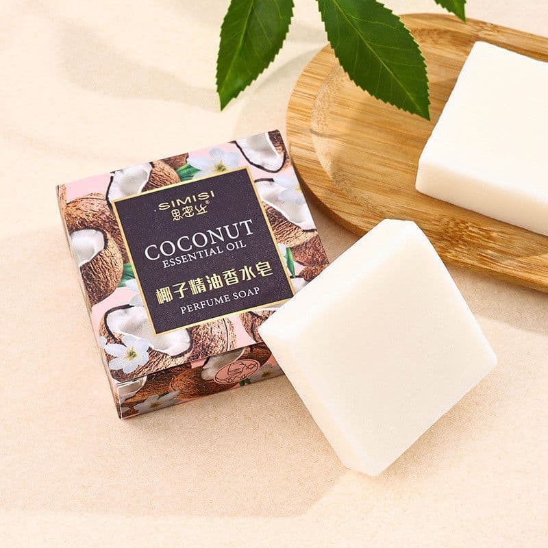 Sisi Sabonete Água de Coco Sabonete Banho Lavagem Facial Limpeza Banho Sabonete Quadrado Branco 8.31