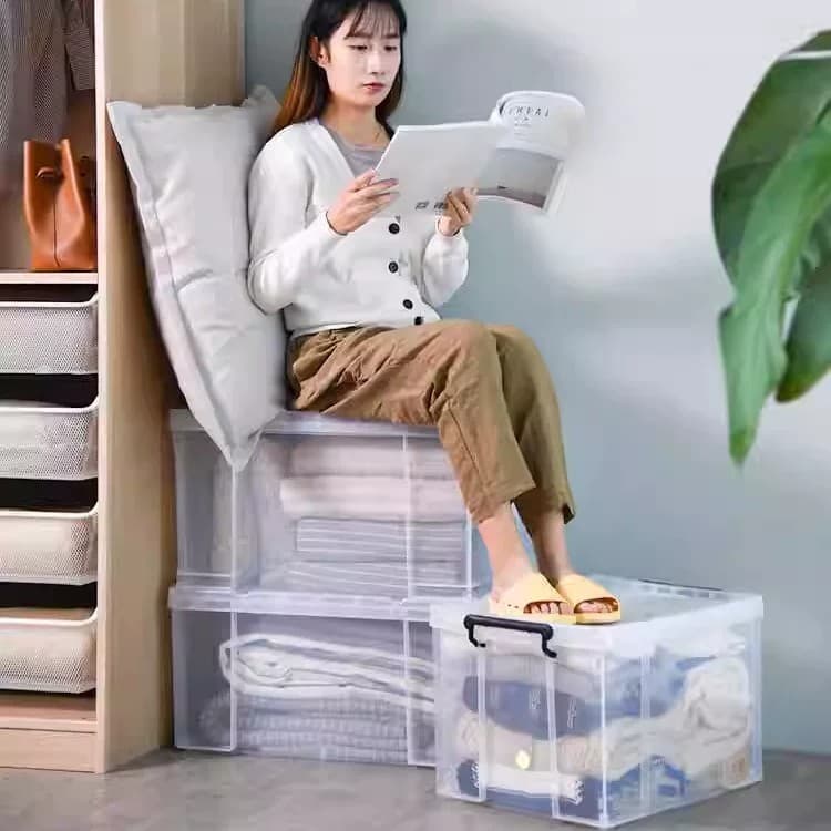 Xitianlong quarto caixa de armazenamento estilo japonês transparente resistente à pressão colcha doméstica roupas Extra