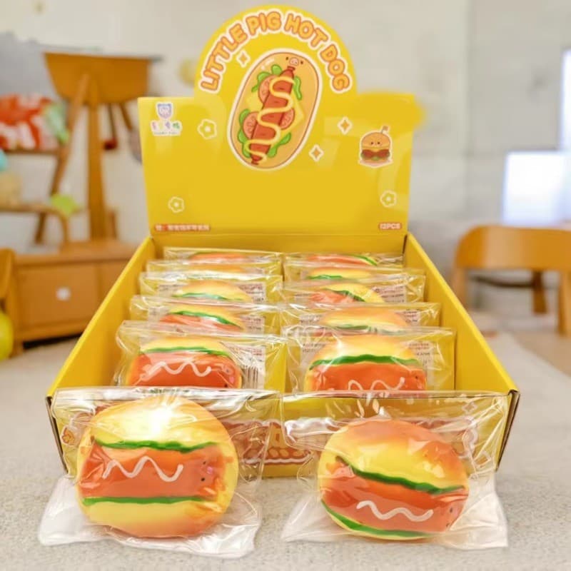 Hambúrguer Lento Rebote Brinquedo Mole Super Macio Confortável Mão Sentir Forma De Comida Alívio Do Estresse Espremer An