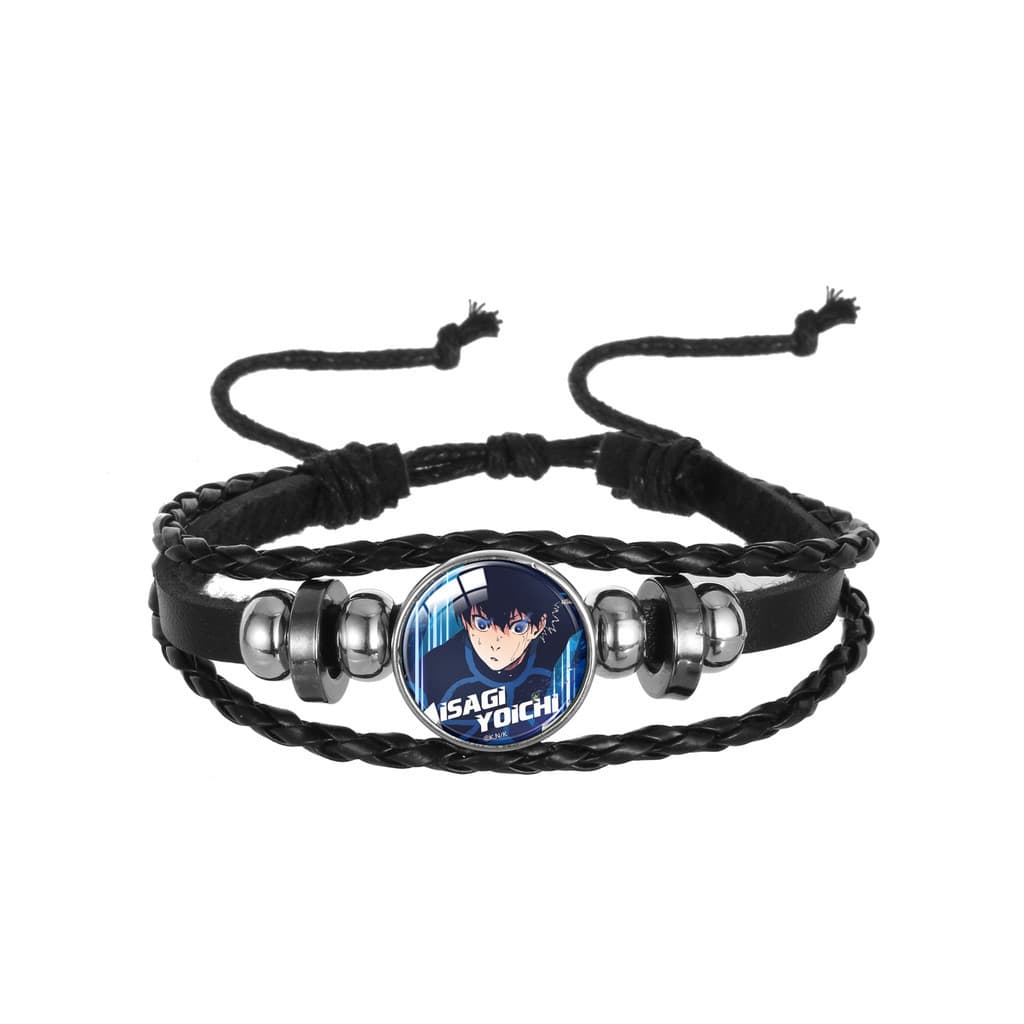 Pulseira de corda de couro com mercadoria de Anime de prisão azul Seiichi Seishiro Time Gem Pulseira Presente de estudan