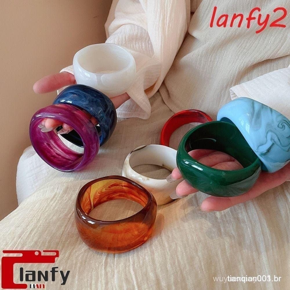 Pulseira Larga LANFY Jelly Color , De Acrílico Com Brilho Exagerado Retrô , Acessórios De Joias