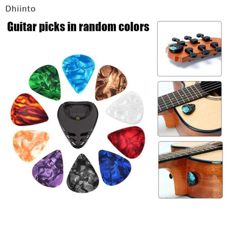 [Dhiint] 10 Unidades De Palhetas 1 Pi Suporte Elétrico Celulóide Guitarra Acústica Pis Colorido