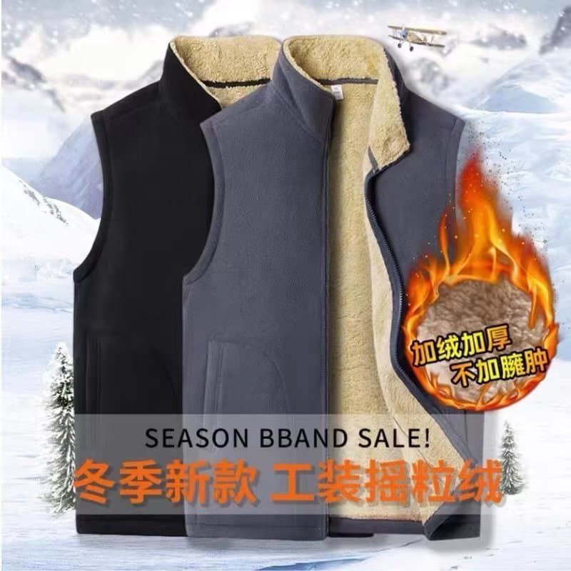 Colete masculino outono inverno velo quente velo colete esportes ao ar livre dupla face velo colete jaqueta masculina