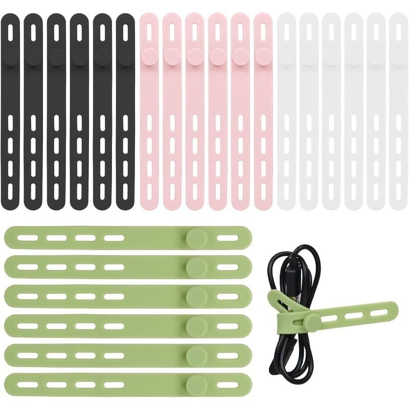 10 pçs multifuncional organizador de cabos cabo de dados cabo de rede arrumado ajustável Silicone braçadeira de cabo