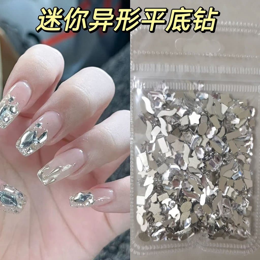 Wen Elf mesmo estilo fundo plano em forma de Aurora diamante misto amor borboleta Manicure diamante vidro diamante joias