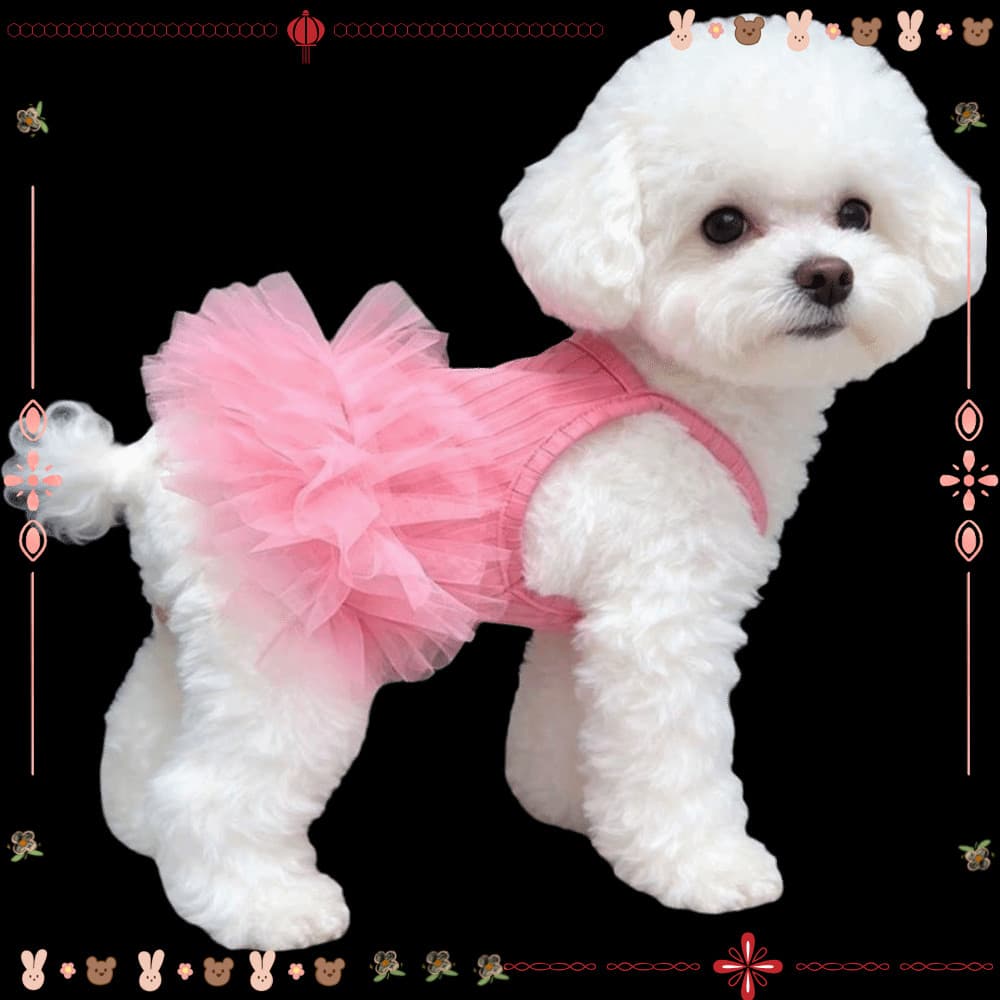 Vestido Deslizante Para Cachorro, De Princesa Animais De Estimação Com Bainha De Renda Respirável Macio E Ador