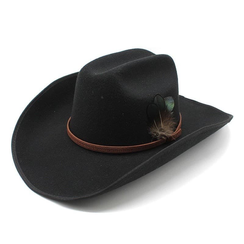 Chapéu country de alta qualidade com aba grande de 9.5 cm, chapéu de cowboy ocidental, feminino/masculino, estilo countr
