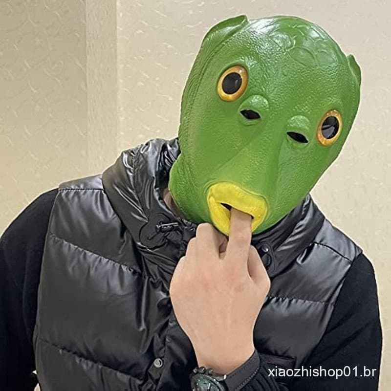 Máscara de Cabeça de Peixe Monstro para Cosplay para Crianças e Adultos em Festas de Halloween