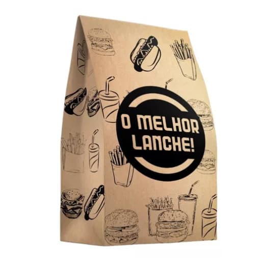 Saco Delivery Kraft natural 10kg ( Já personalizado ) C/100und