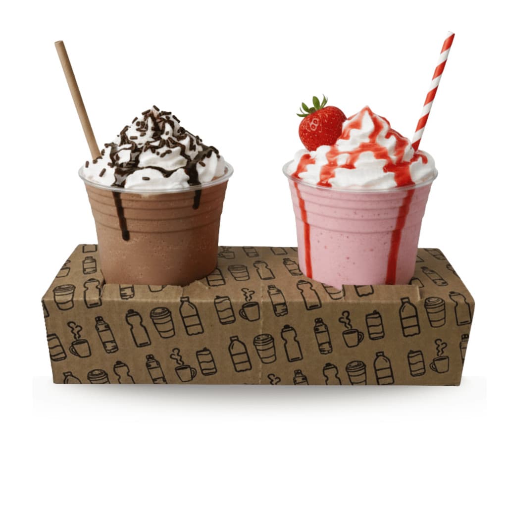 Kit 150 Unidades Porta-copos Duplo Destacável Pra Delivery Lanchonete Milkshake
