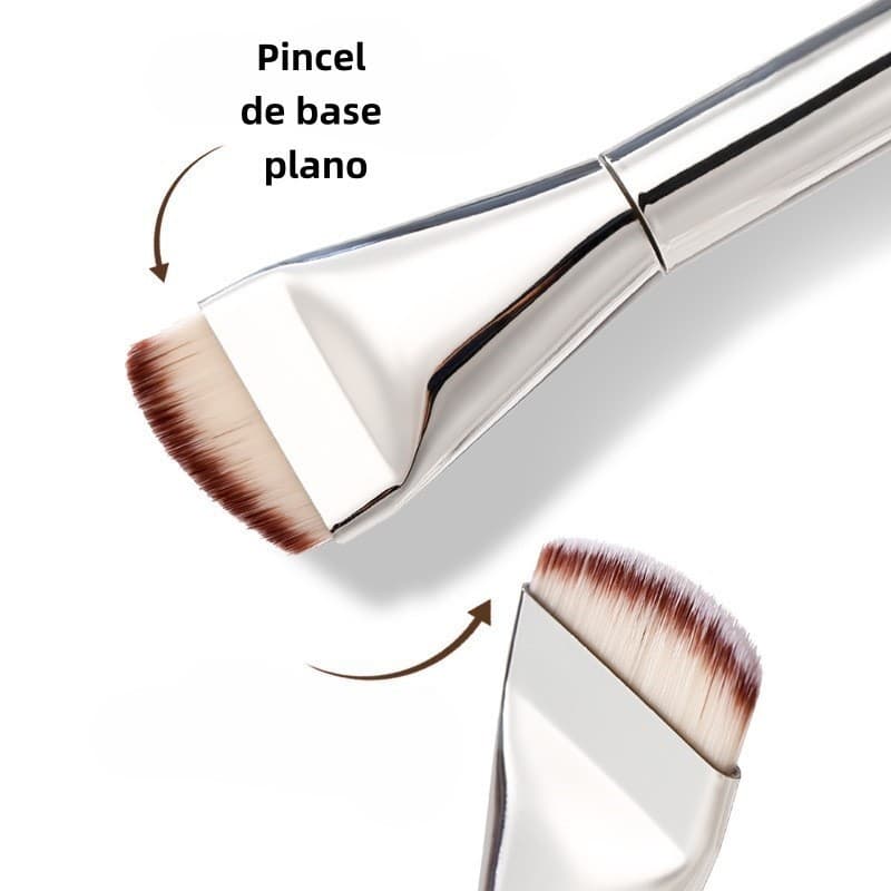 2 Pincéis Multifuncionais: Base Corretivo, Contorno Facial e Máscara Facial - Mistura Plana