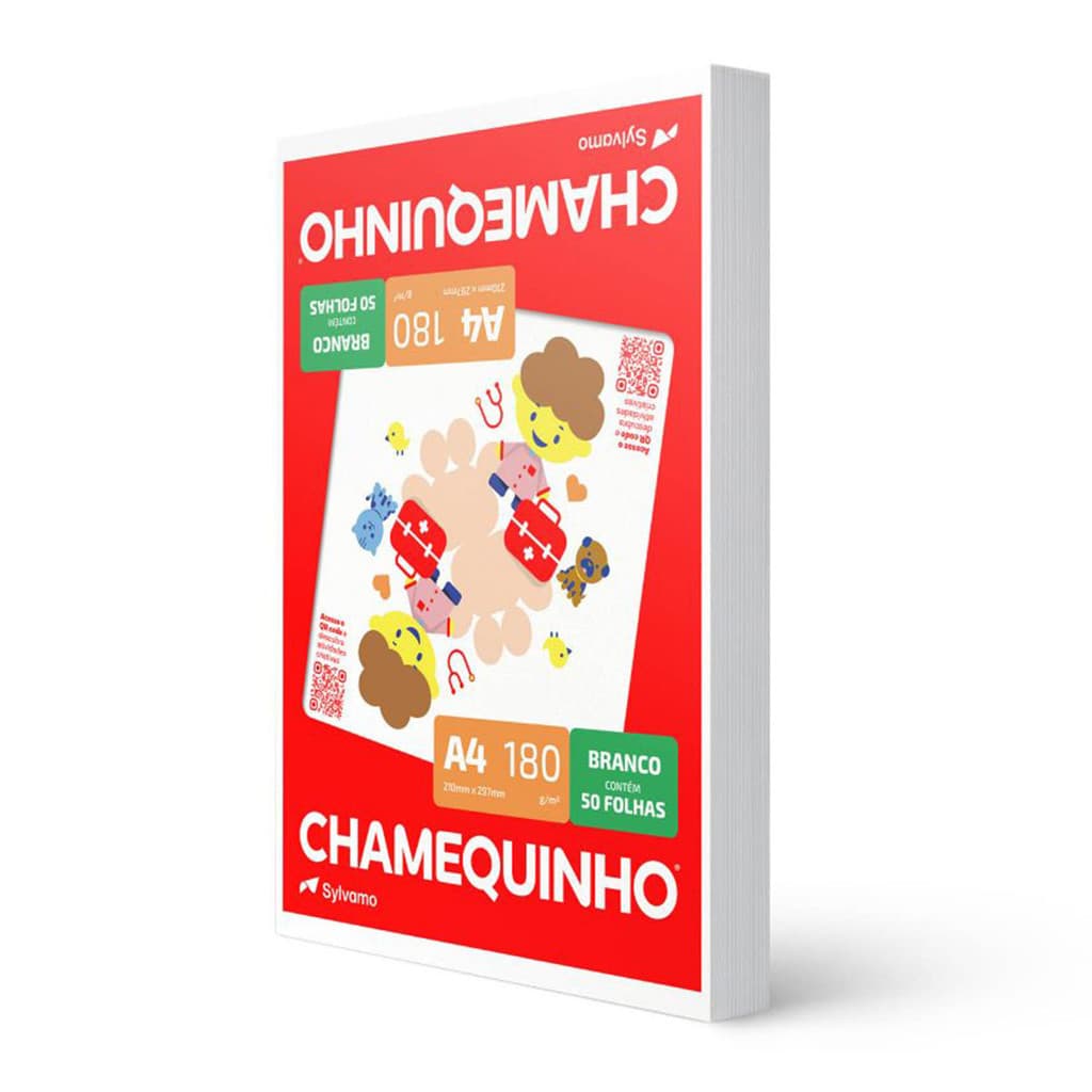 Papel Sulfite Chamequinho A4 180g - 50 Folhas para Impressão e Artesanato