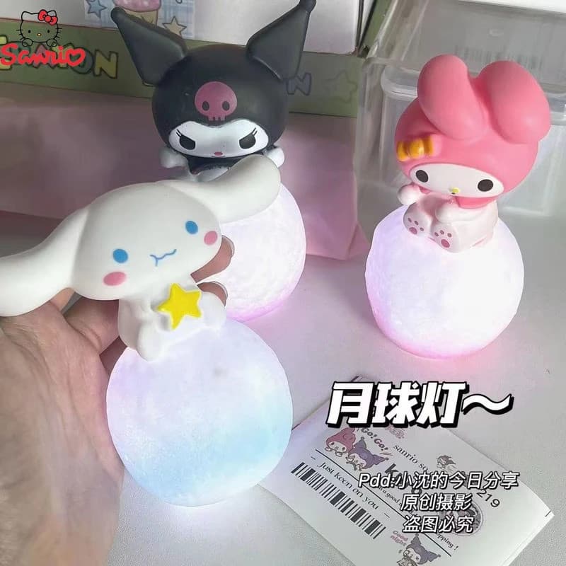 Anime Sanrio Olá Kitty Kuromi Cinnamoroll Luz Noturna Melodia Brilhante Brinquedo Do Miúdo Lâmpada De Cabeceira Kawaii B
