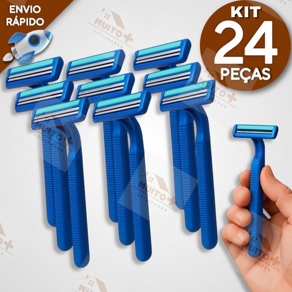 Jogo 24, 12 Ou 6 Barbeador Masculino e Feminino Aparelho de Barbear Intimo Descartável com Fita Lubrificante
