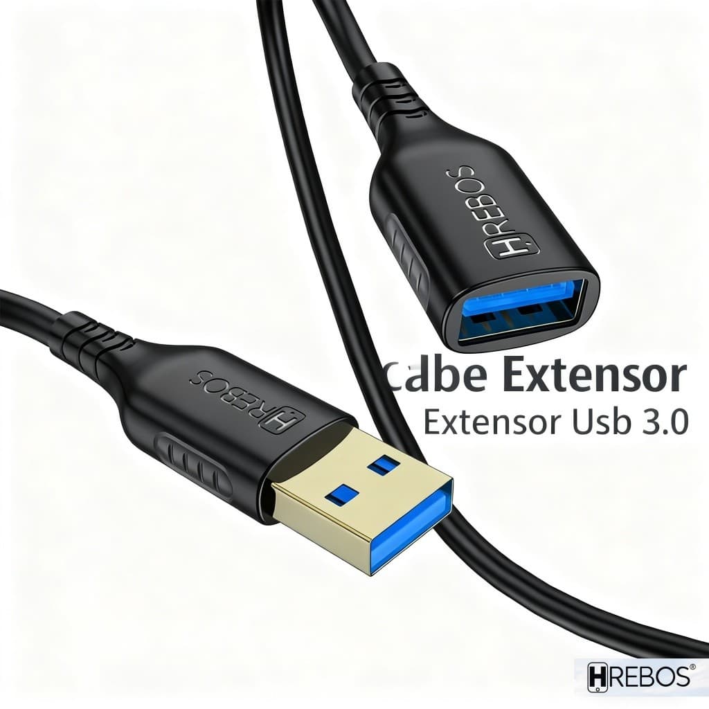 HREBOS Original Cabo Extensor Usb 3.0 De 1 Metros Macho Femea HS-038