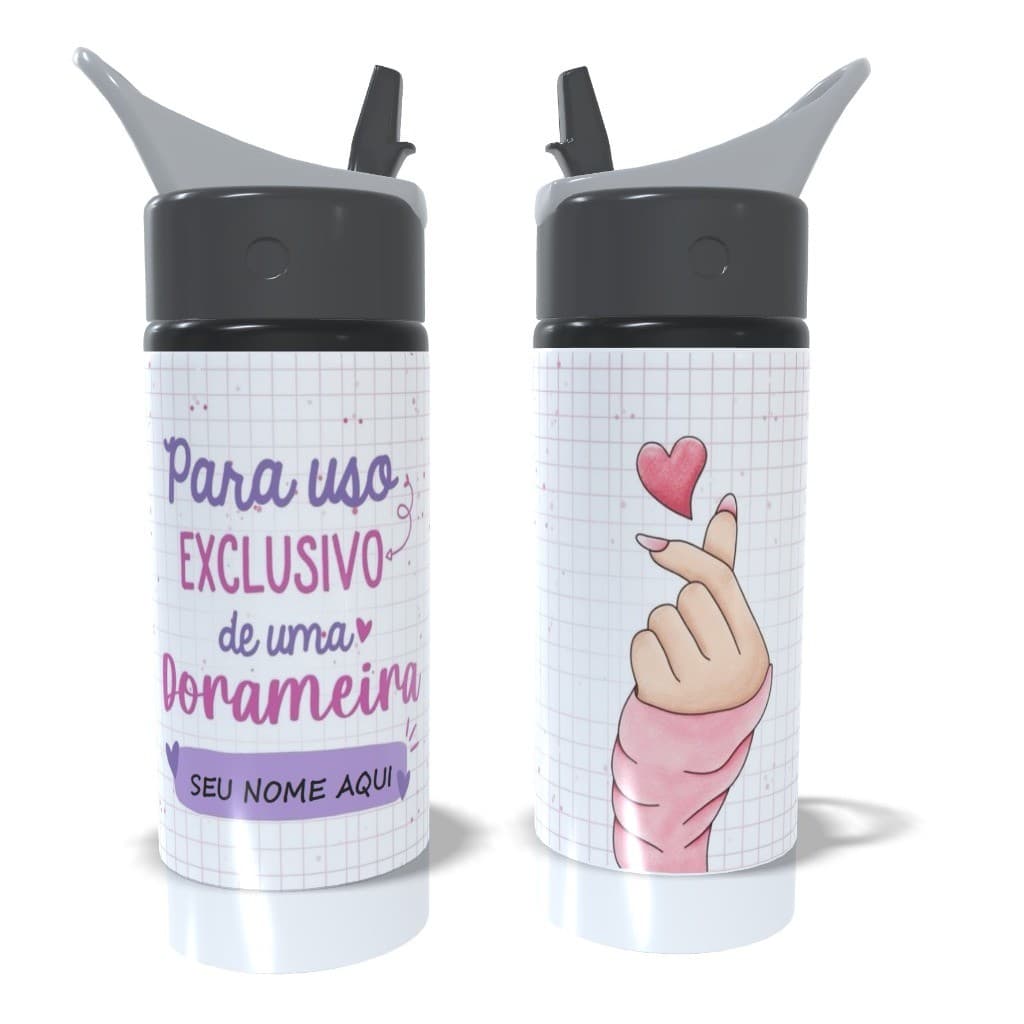 Garrafa Squeeze Dorama Personalizada com Seu Nome Alumínio