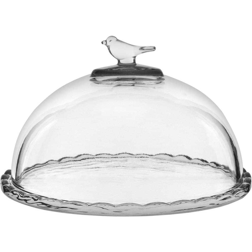 Queijeira Redonda Home&Co com Tampa Vidro 12x19x19cm Transparente