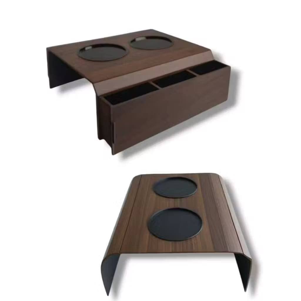 Kit 2 Bandeja de Sofá com Porta Copo e Organizador Compartimentos Práticos para Sala