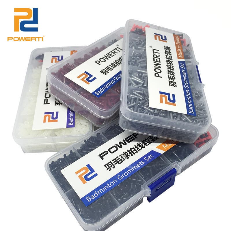 POWERTI conjunto de caixa padrão para raquete de badminton, tubo de proteção de fio, ligação dupla, tubo de fio para raq