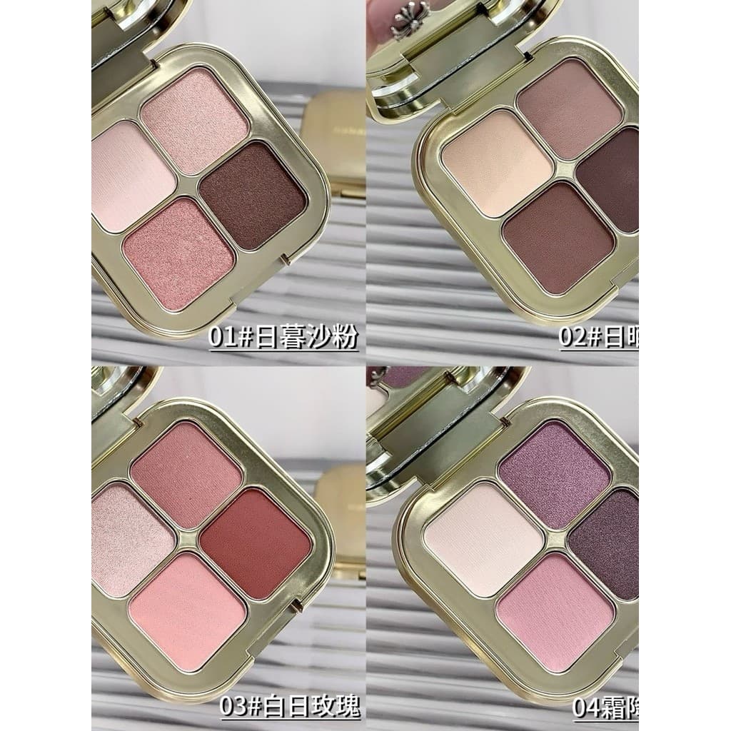 Paleta de sombras de quatro cores fosca perolada Natural tridimensional bolsa cosmética de maquiagem diária