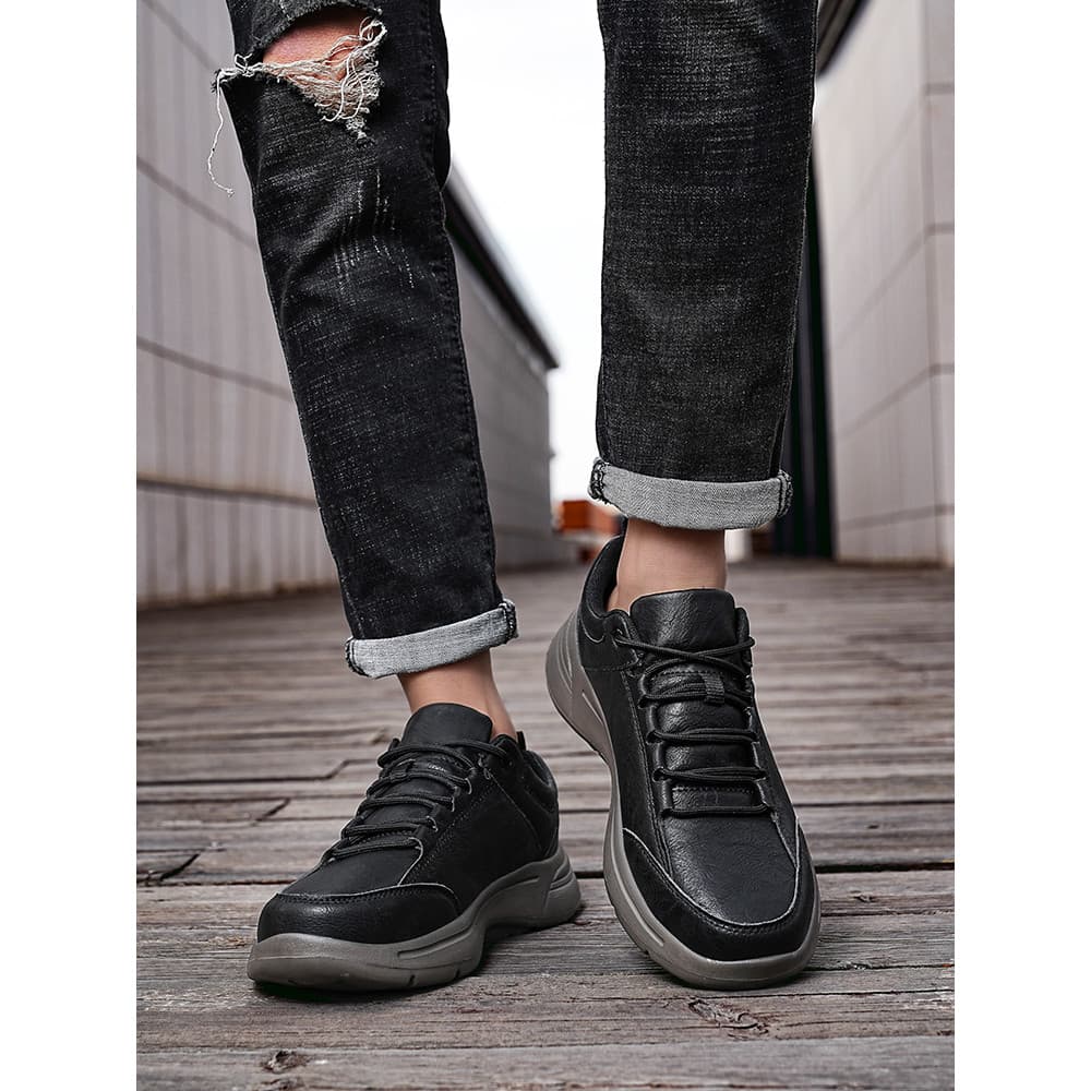 Sapatos masculinos de tamanho grande início do outono couro de cano baixo sapatos da moda tamanho 48 sapatos casuais esp