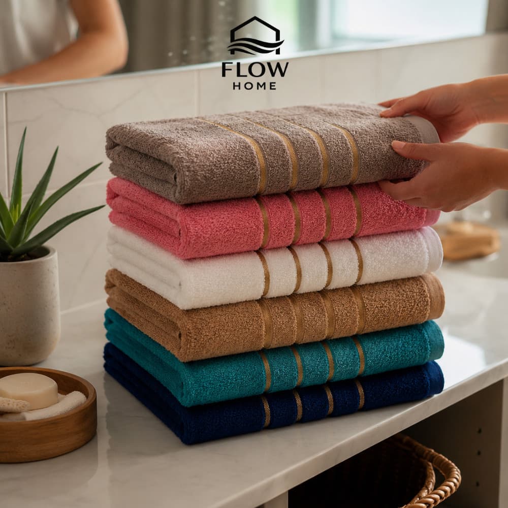 Kit 6 Toalhas de Banho 100% Algodão Macias Alta Absorção Premium - Flow Banho