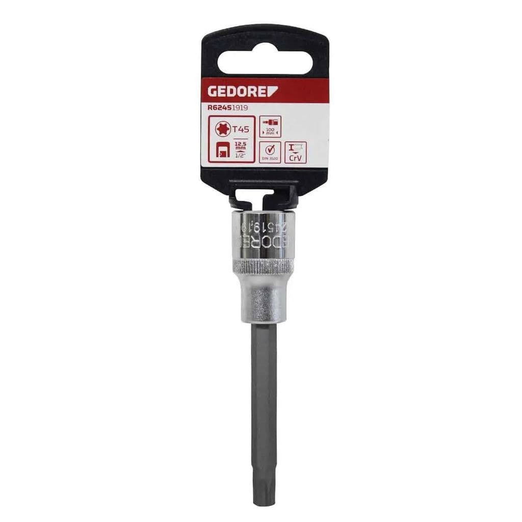 Chave Soquete 1/2" Torx Longo Aço CRV T45 R62451919 Gedore RED