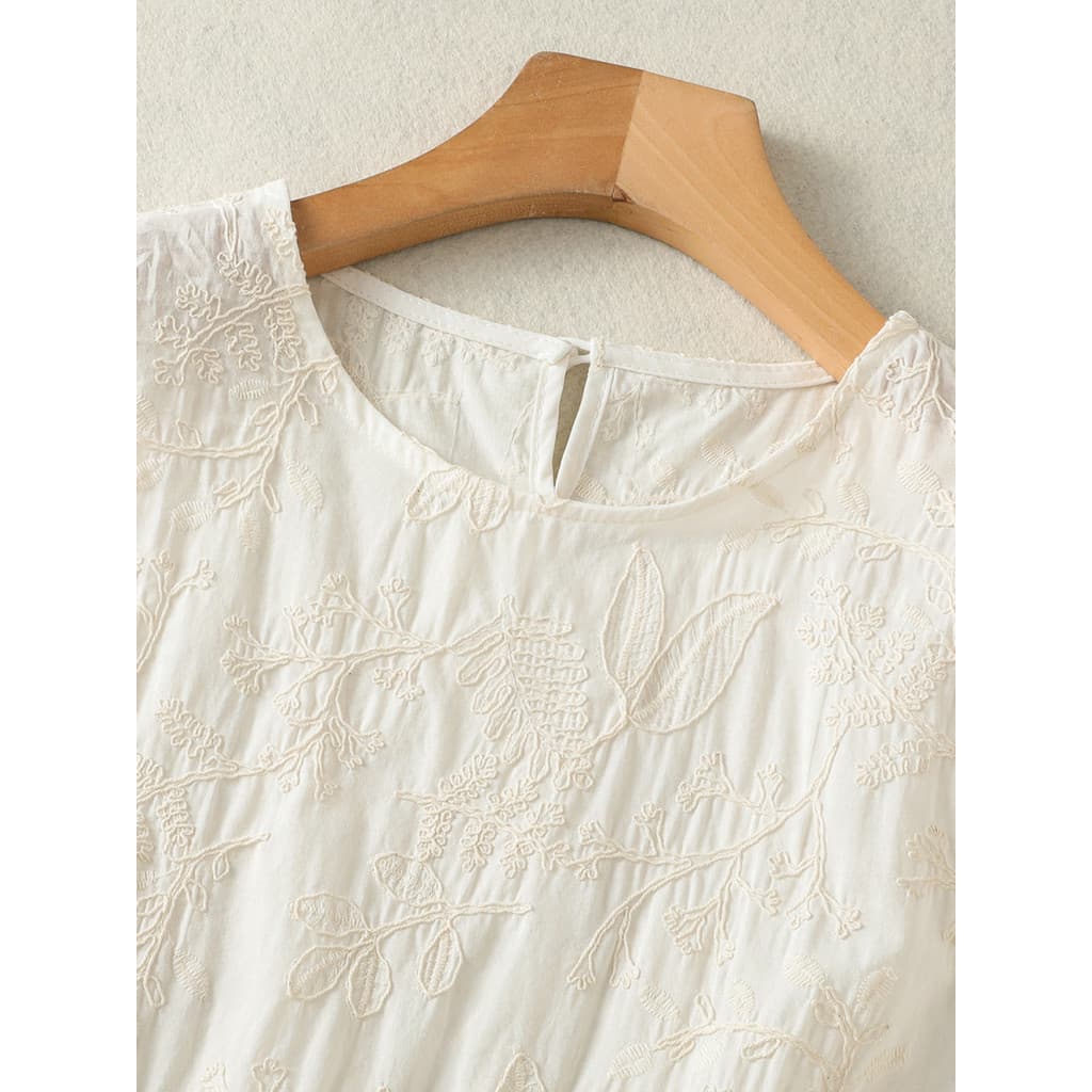 Zimo Qinghe ~ High-End Indústria Pesada Bordado Colete de Algodão Puro Feminino Desgaste Exterior Elegante Sem Mangas T-