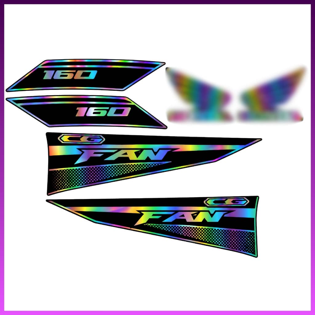 Adesivos Holográficos Fan 160 2016 até 2017 e Fan 125 ESI 2016 até 2019 Alto Brilho e Visual Premium