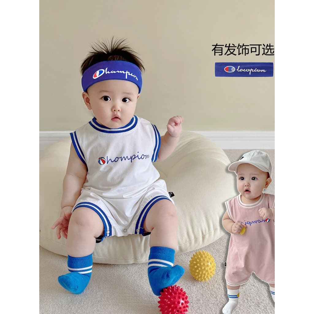 Roupas infantis verão bebê menino verão macacão fino uniforme de basquete sem mangas colete feminino passeio macacão