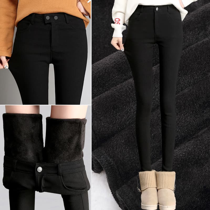 2023 outono inverno novo estilo mais veludo engrossado Leggings feminino exterior usar pés pequenos calças femininas mag