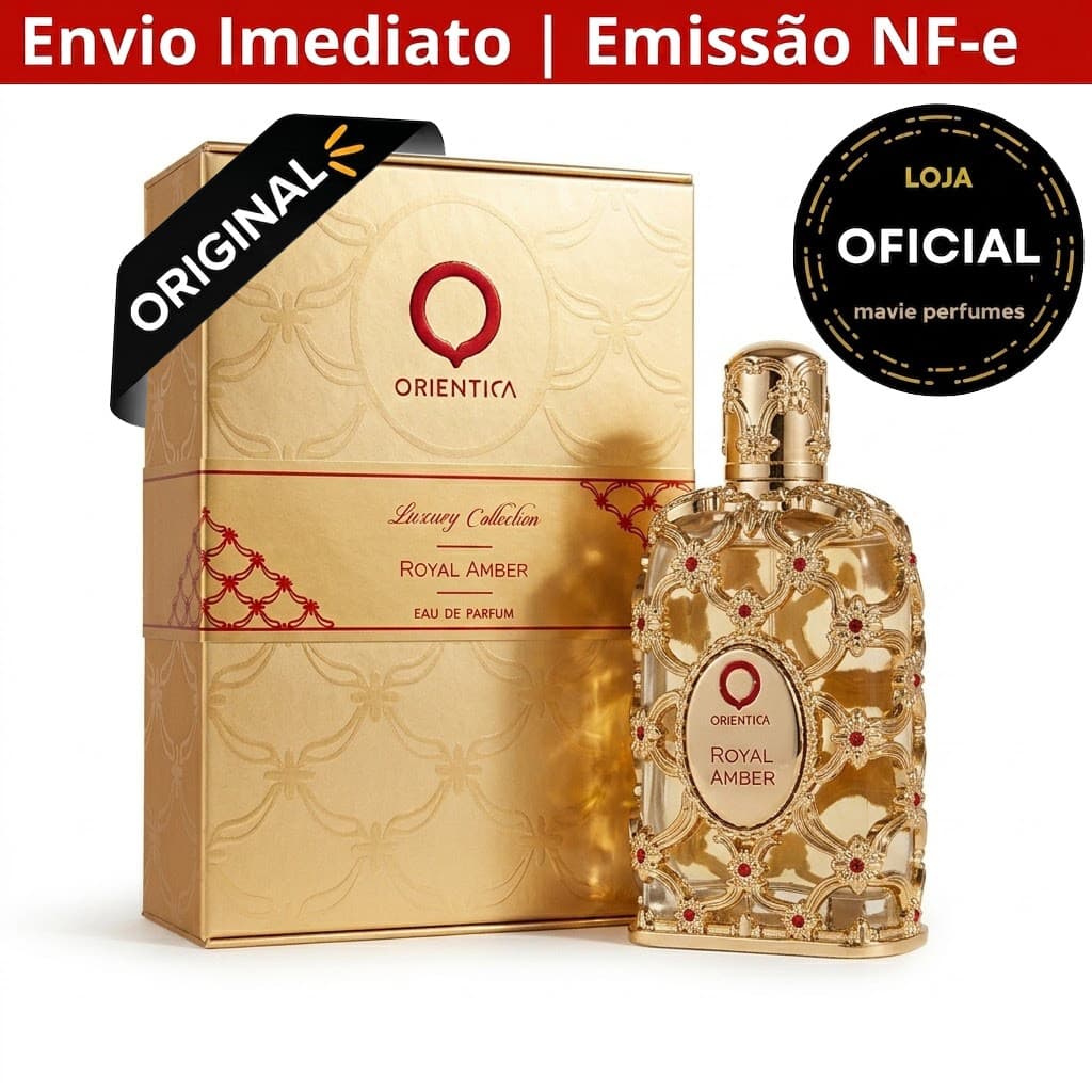 🔥Frete Grátis Orientica Royal Amber Luxury Collection Unissex - Edp 80ml - 4 peças