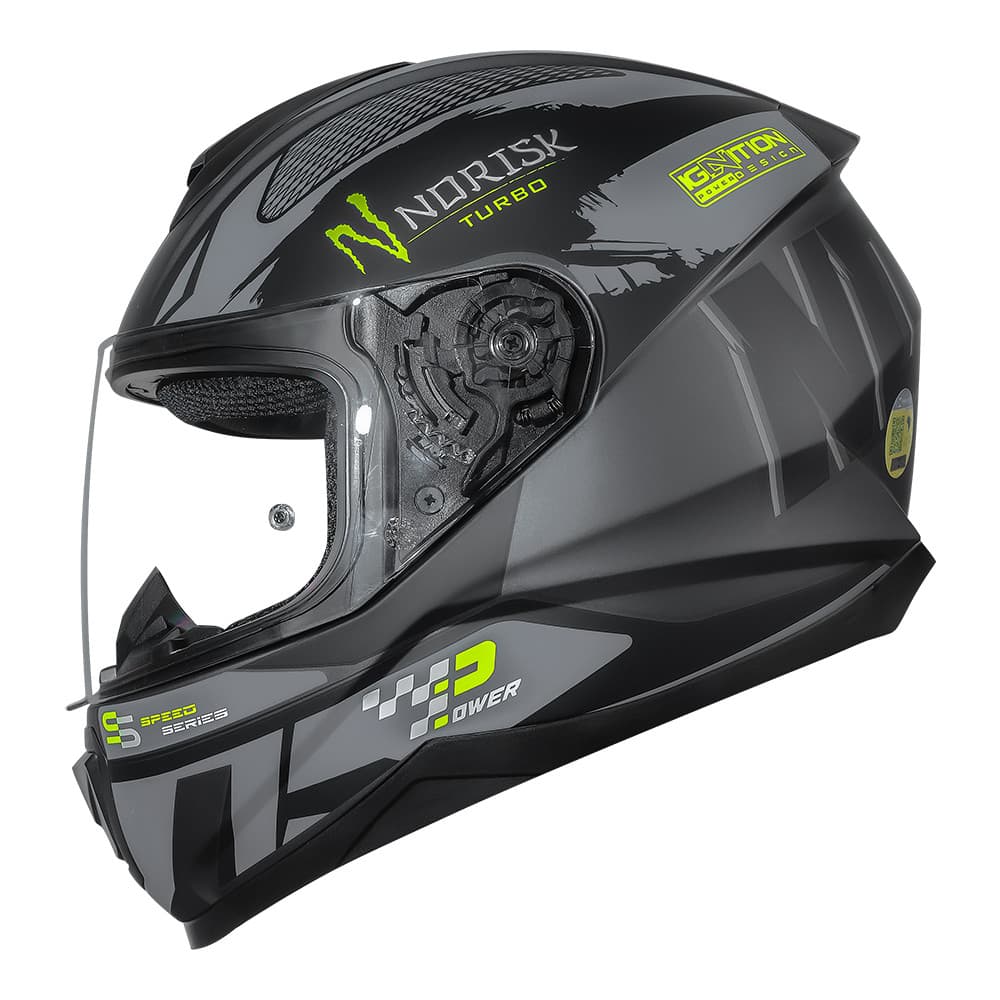 Capacete Norisk Razor Turbo Matte Titanium e Cinza Fosco Moto Motoqueiro