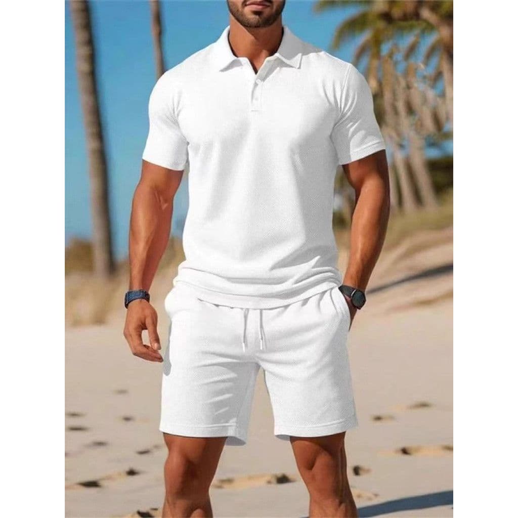 2026 novo estilo, tamanho europeu, shorts esportivos de verão, conjunto casual masculino com gola polo e manga curta UBX